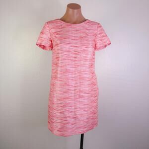 CeCe Sheath Retro Preppy Katye Short Sleeve Shift Mini Dress Pink Coral Sz 0
